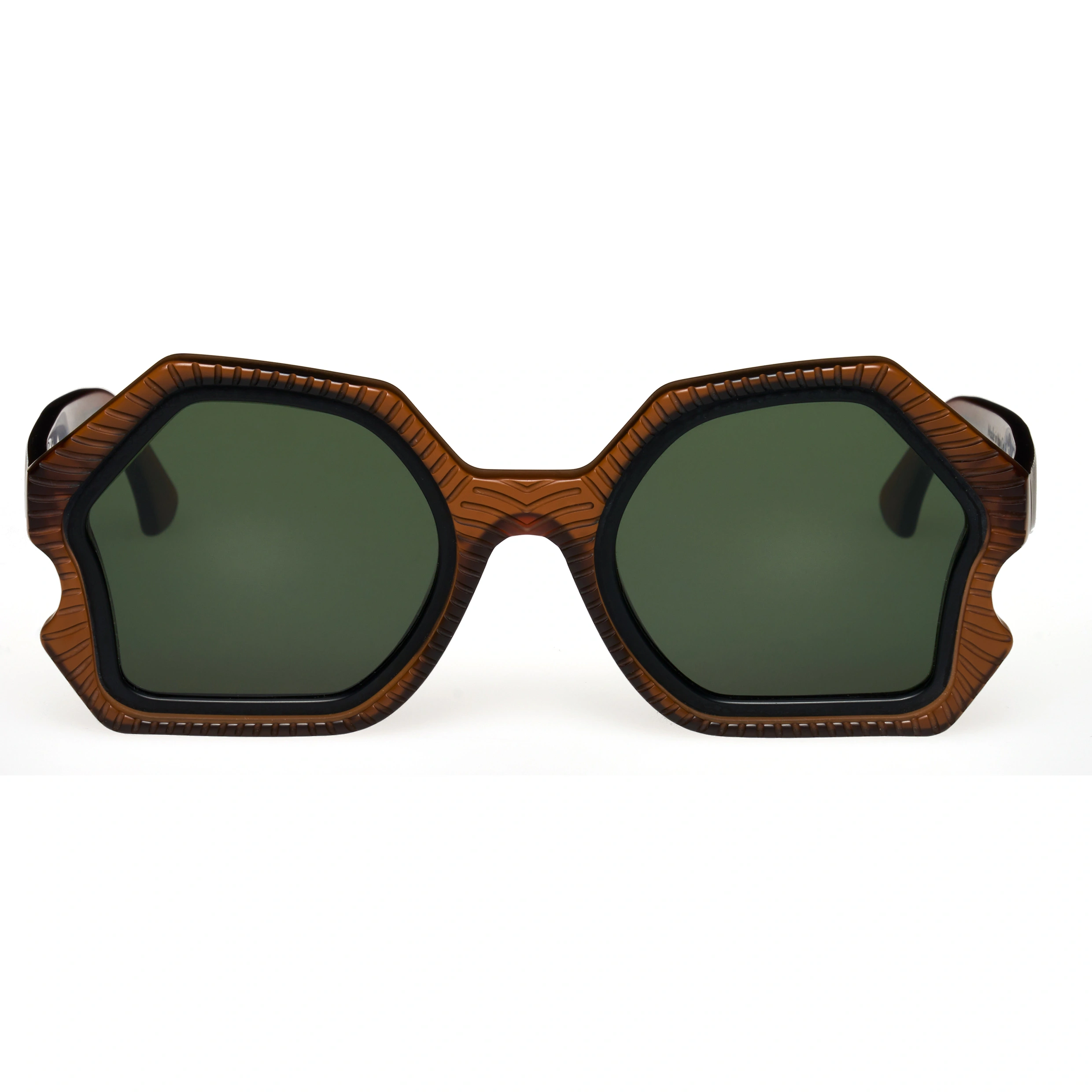 Ffin AER designer sunglasses in Cola Black, front view