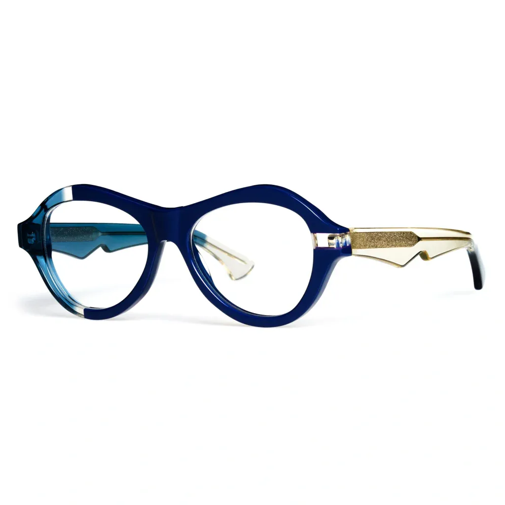 Ffin ANA optical frames in Navy Blue, three-quarter view