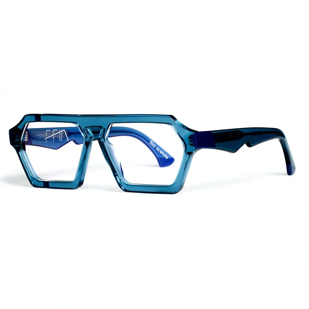 Ffin ERA optical frames in Blue Navy, three-quarter view