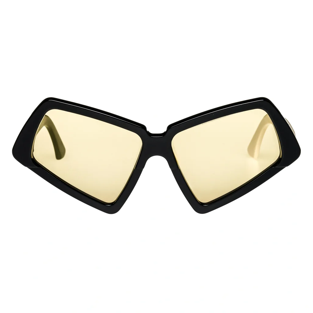 Ffin MOD designer sunglasses in Black Olive Green, front view