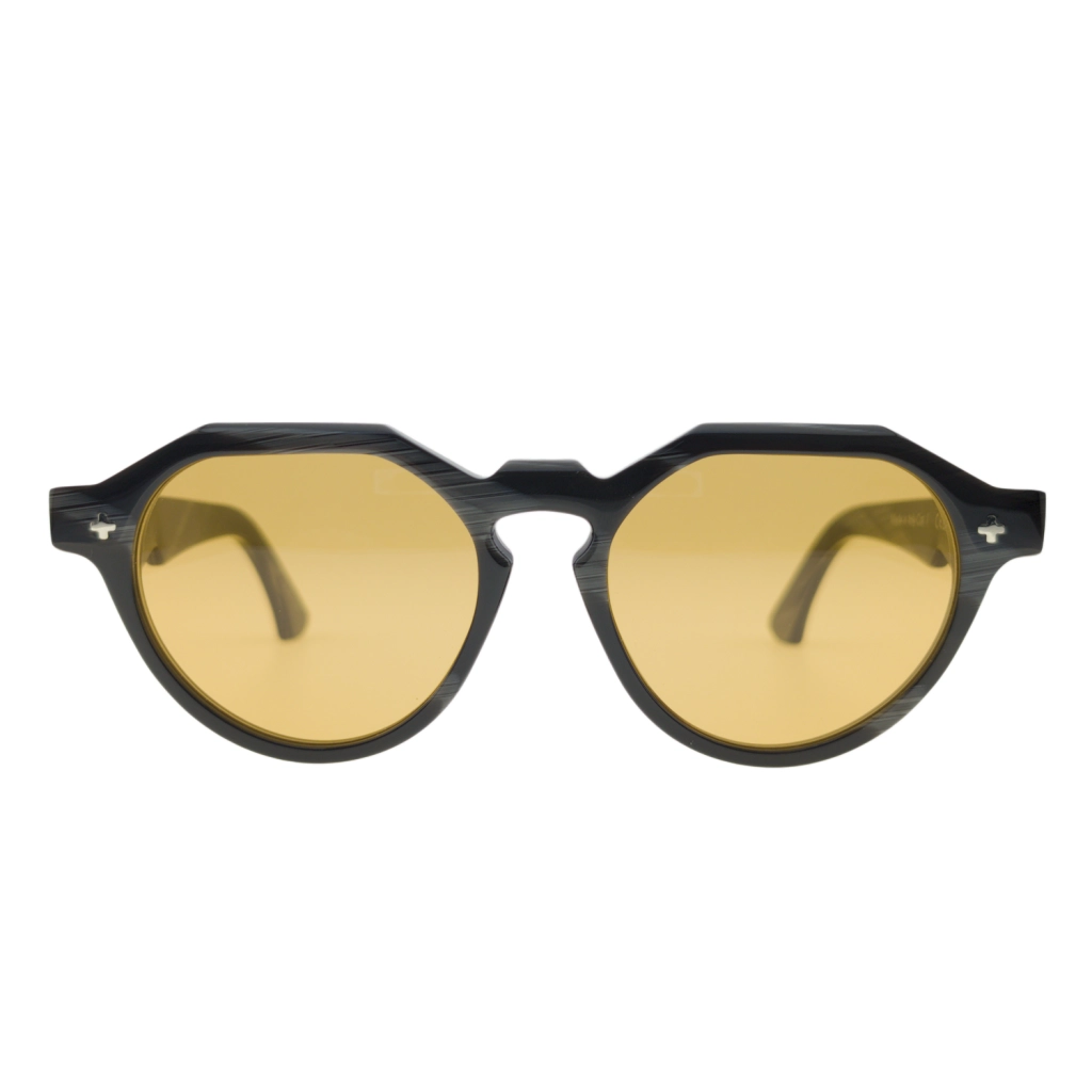 Ffin NON designer sunglasses in Black Horn, front view