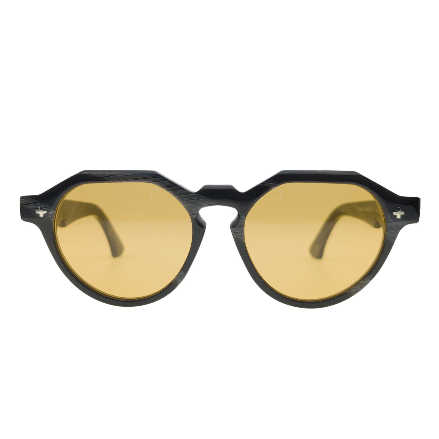 Ffin NON designer sunglasses in Black Horn, front view