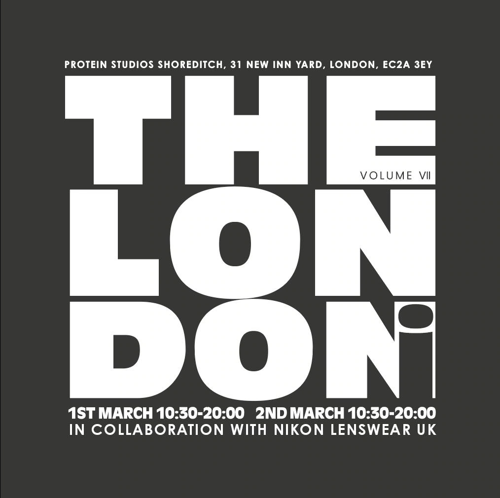 The London i eyewear show poster, Protein Studios Shoreditch, in collaboration with Nikon Lenswear UK